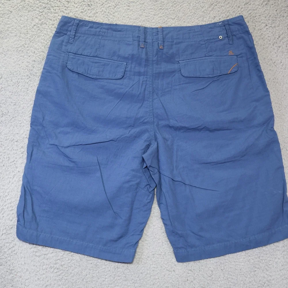 Tommy Bahama Authentic Mens Blue Flat Front Cotton Shorts Sz 36 Casual Tropical